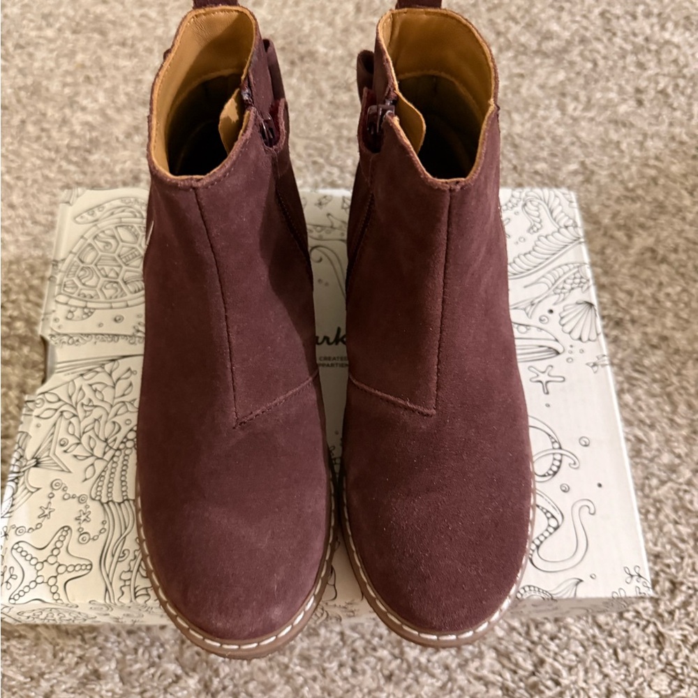 Kids' Burgundy/ Brownish Suede Leather Boots